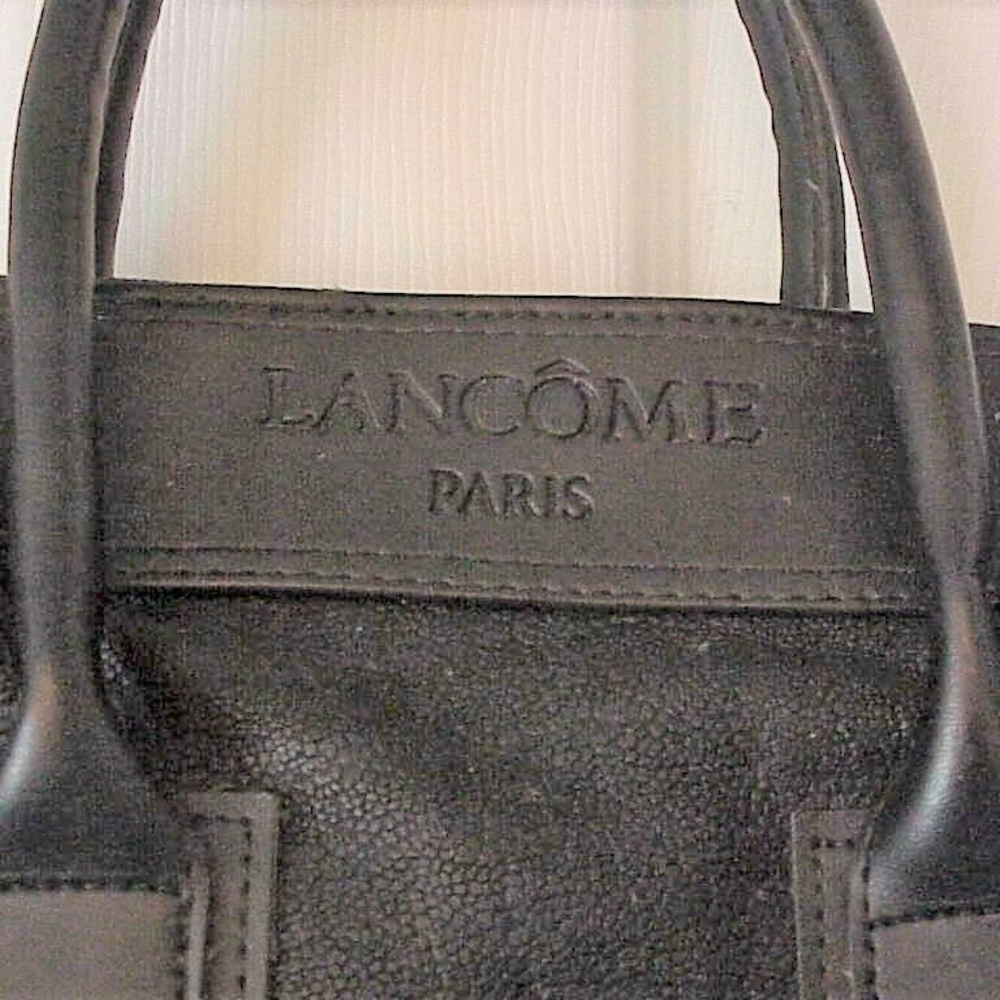 FINE BLACK LEATHER, WINE CARRIER BAG 2 BTLS., LANCOME PARIS, LADIES SHOULDER BAG